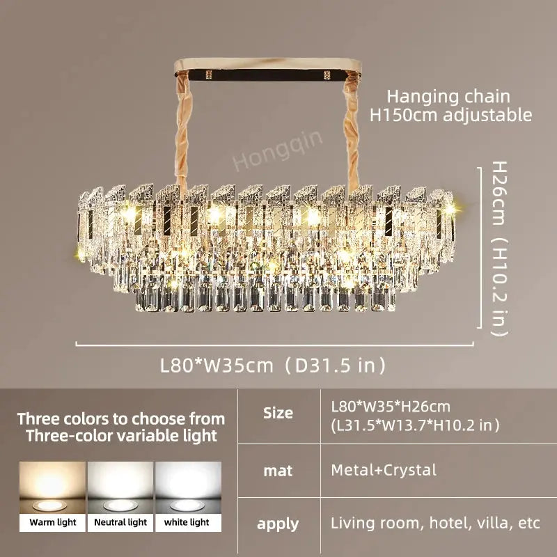 Crystal Hanging Living Room Chandelier ChandeliersLife®