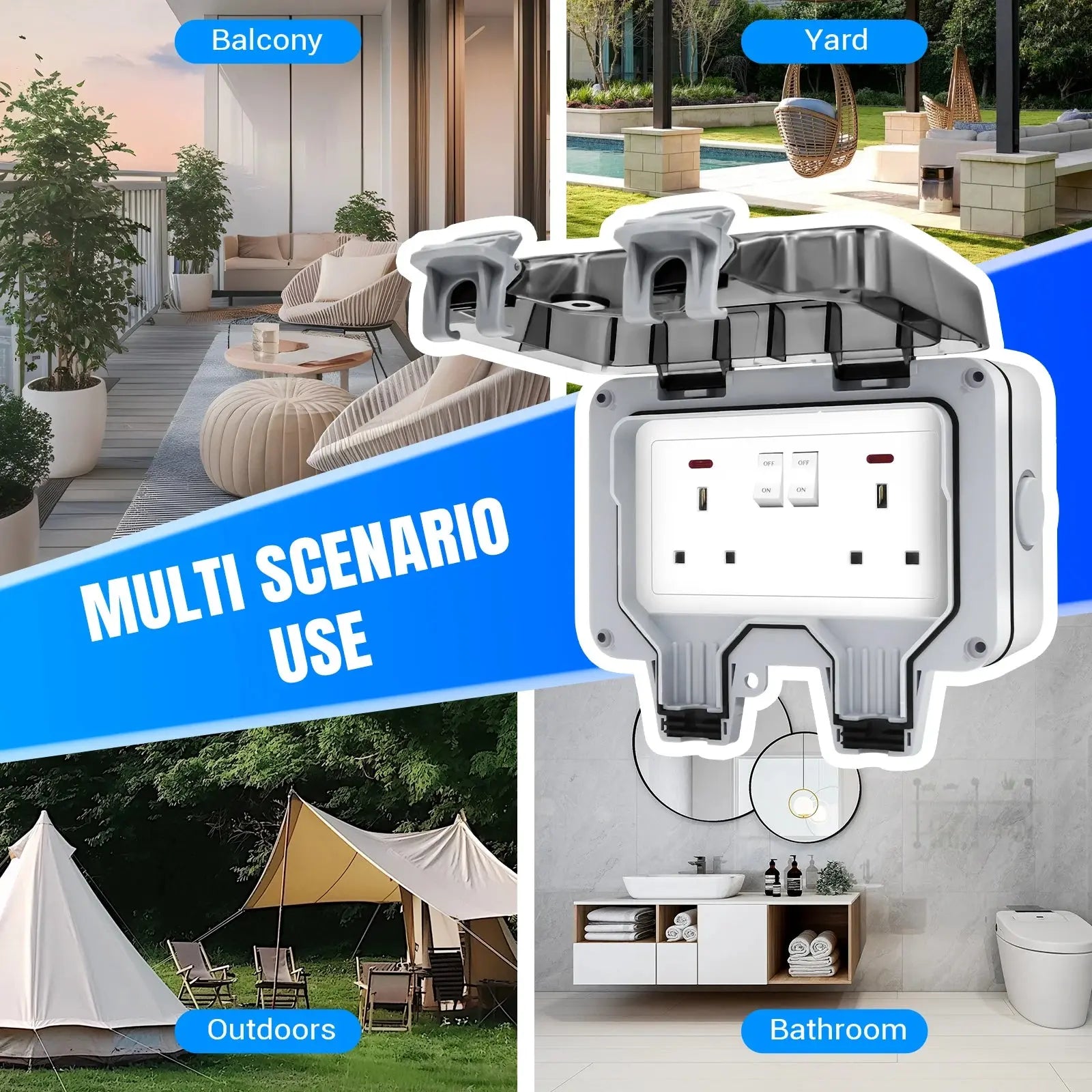 Outdoor Power Hub Double Socket ChandeliersLife®