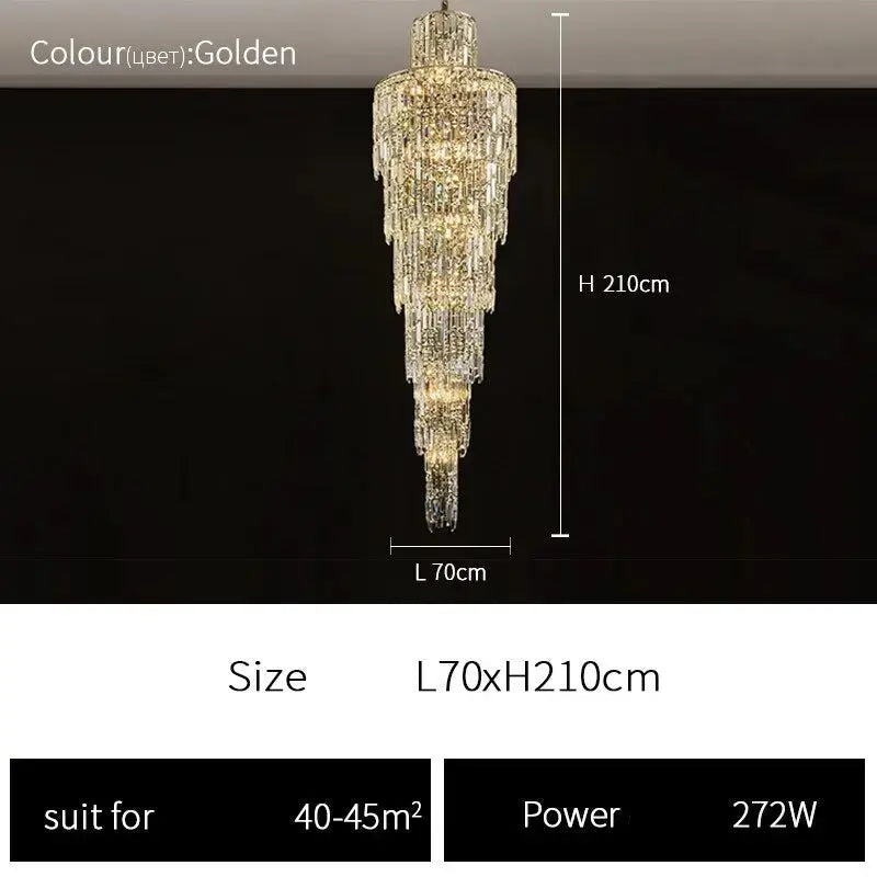 Rotating Staircase Crystal Chandelier ChandeliersLife®