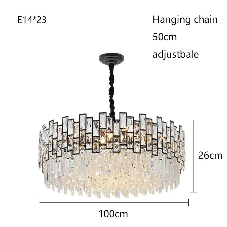 Postmodern Luxury Chandelier Suspend LED Lighting Fixtures Gold Black Crystal Round Oval Hanging Lamp For Living Room Decoration ChandeliersLife®