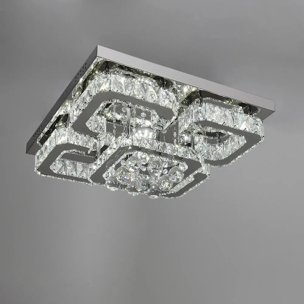 Voltsify Modern Fancy Crystal LED Flush Mount Ceiling Light Fixture for Living Room Bedroom ChandeliersLife®