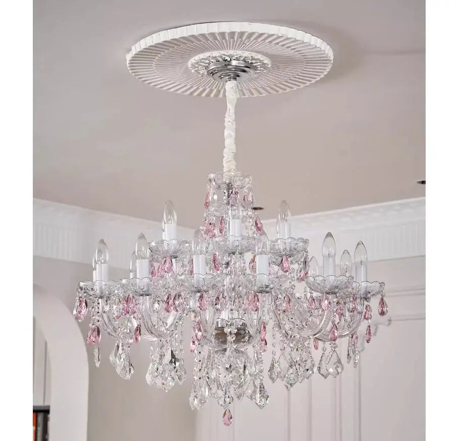 Pink Crystal Chandelier