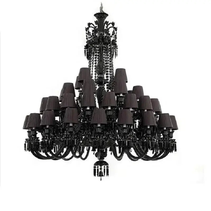 Villa Hotel Luxury Black Crystal Chandelier ChandeliersLife®