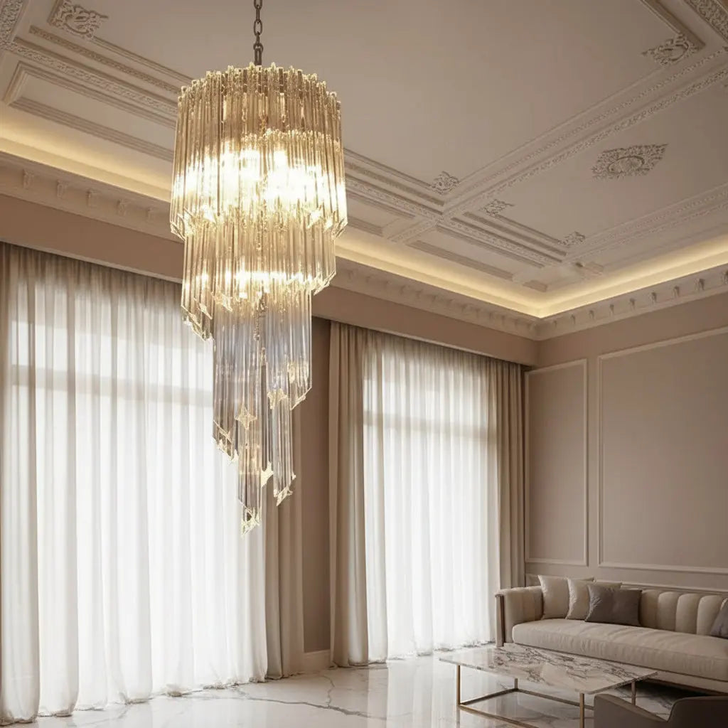 Varenza Modern Luxury Pink Glass Chandelier — alternate product view 3