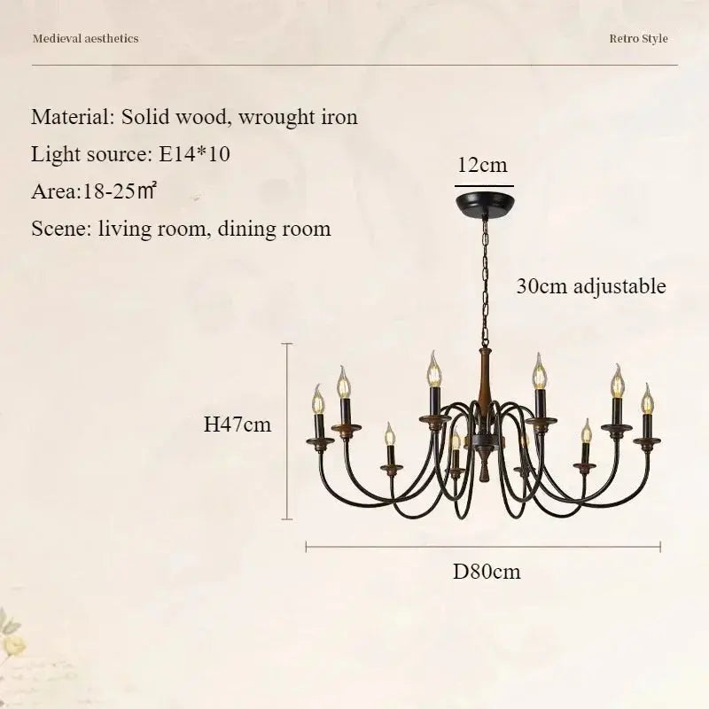 Nordic Retro Solid Wood Chandeliers ChandeliersLife®