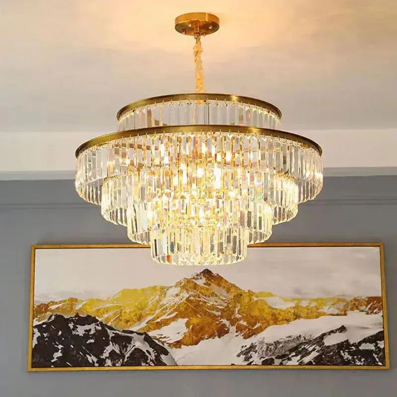 Modern Crystal Chandelier Villa Bedroom Round Lamp ChandeliersLife®