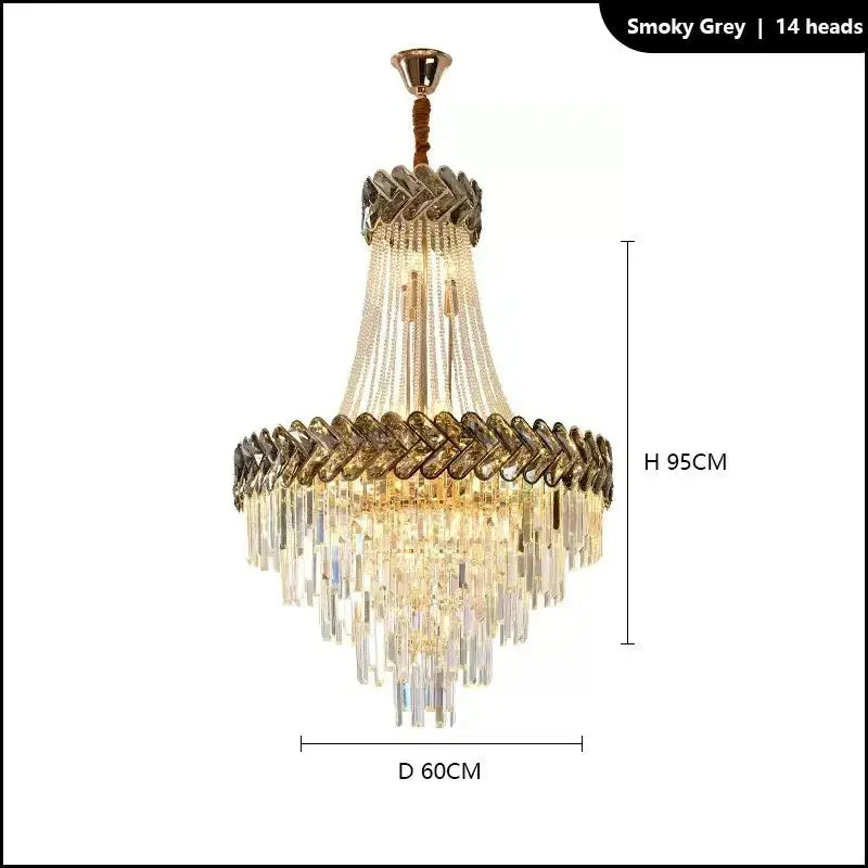 2025 Luxury Duplex Villa Crystal Chandelier ChandeliersLife®