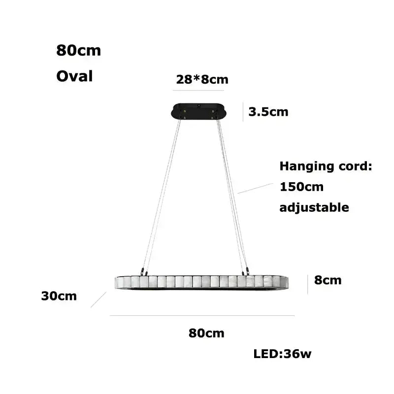 Modern Minimalist Designer Alabaster Chandelier ChandeliersLife®