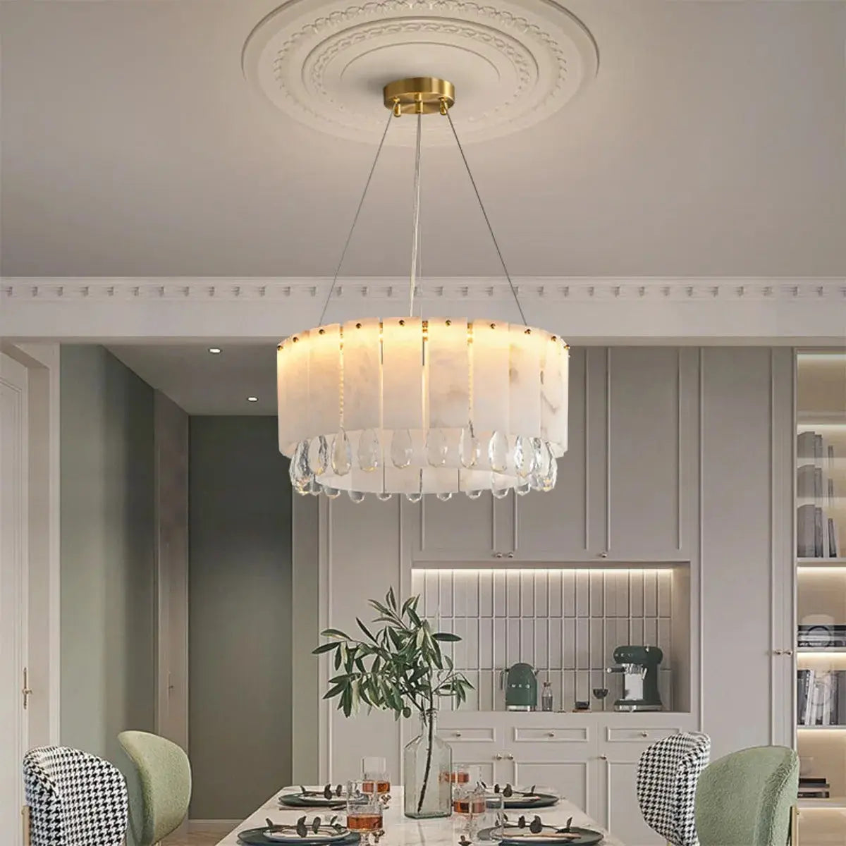 Villa Lobby Dining Living Room Alabaster Hanging Lamp ChandeliersLife®