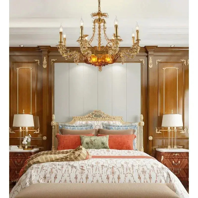 French style all copper palace bedroom restaurant, creative personality, luxurious atmosphere, luxurious villa club lights ChandeliersLife®