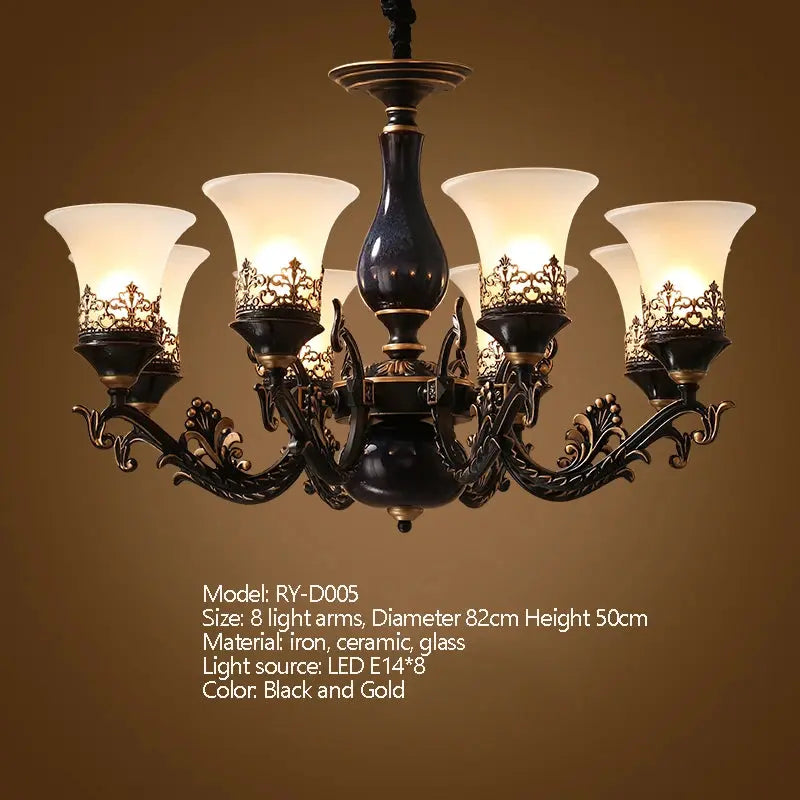 Dark Antique Ceramic Chandelier
