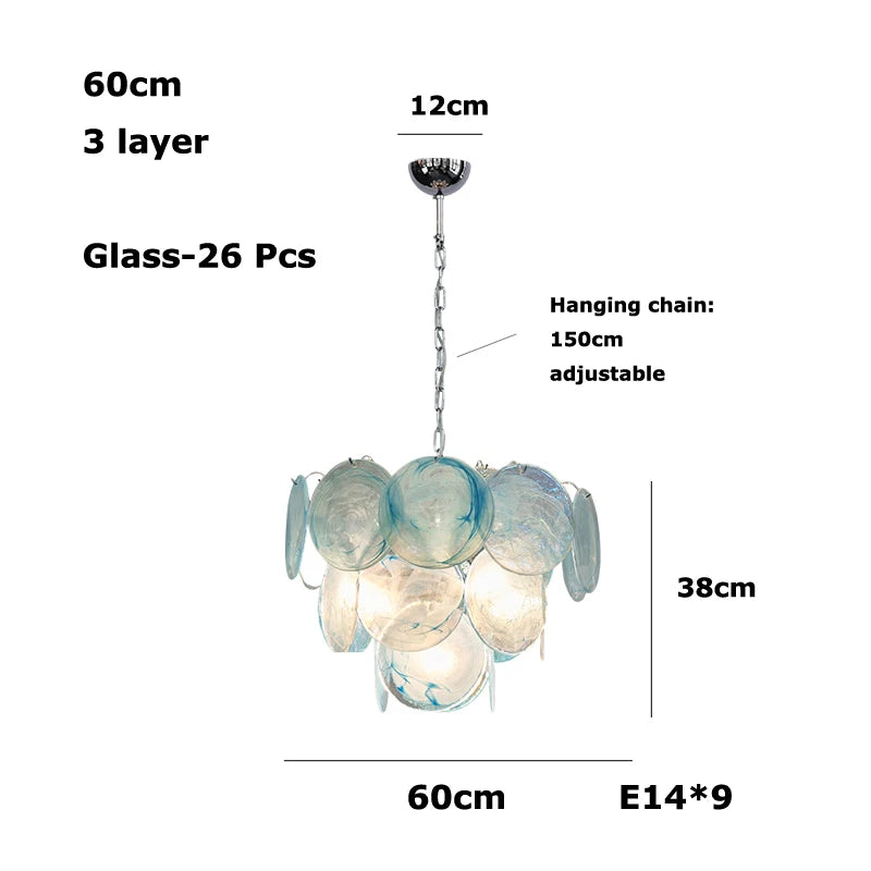 Mirella Murano-inspired Coloured Glass chandelier, product gallery image 15 of 17