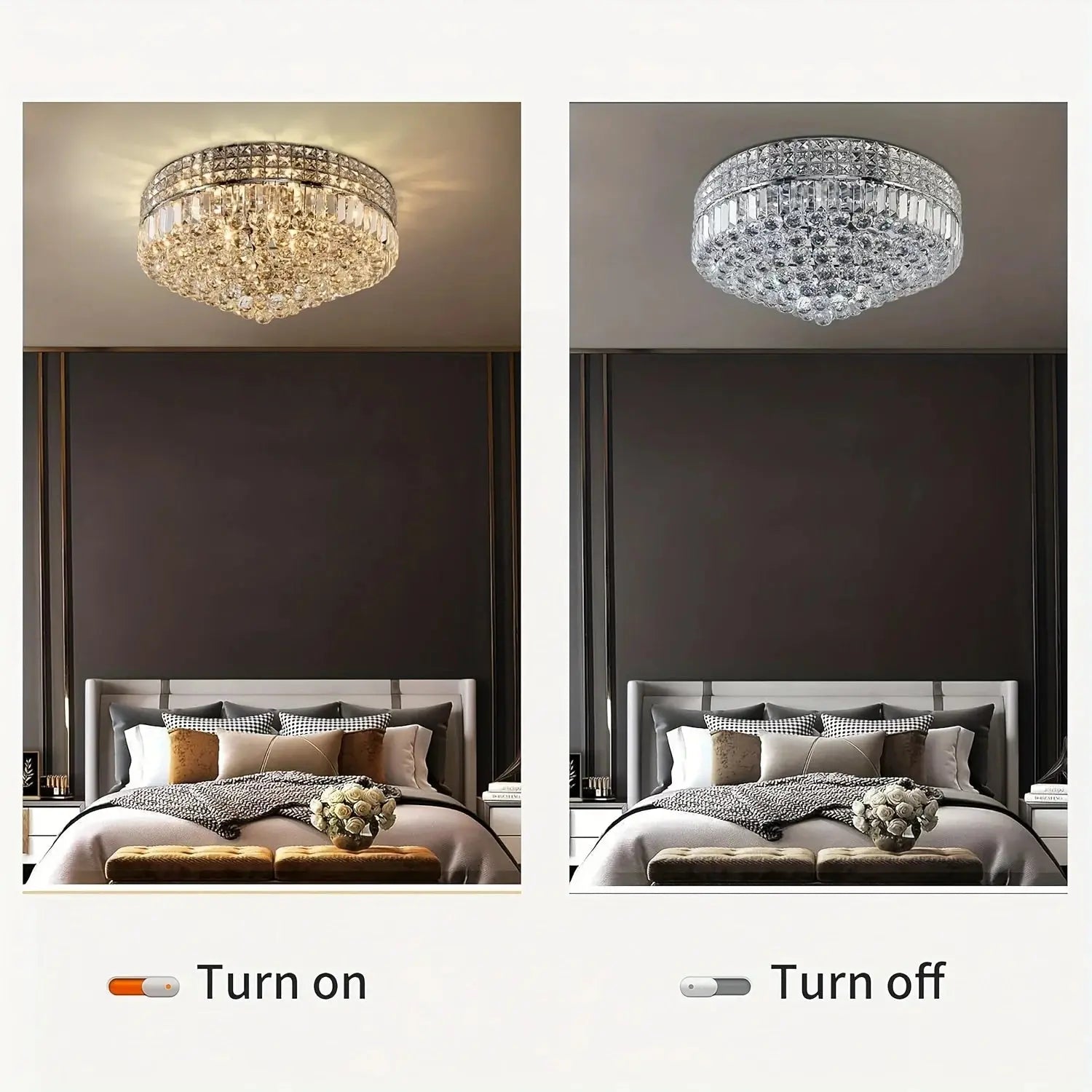 Modern Round Crystal Ceiling Light Fixture ChandeliersLife®