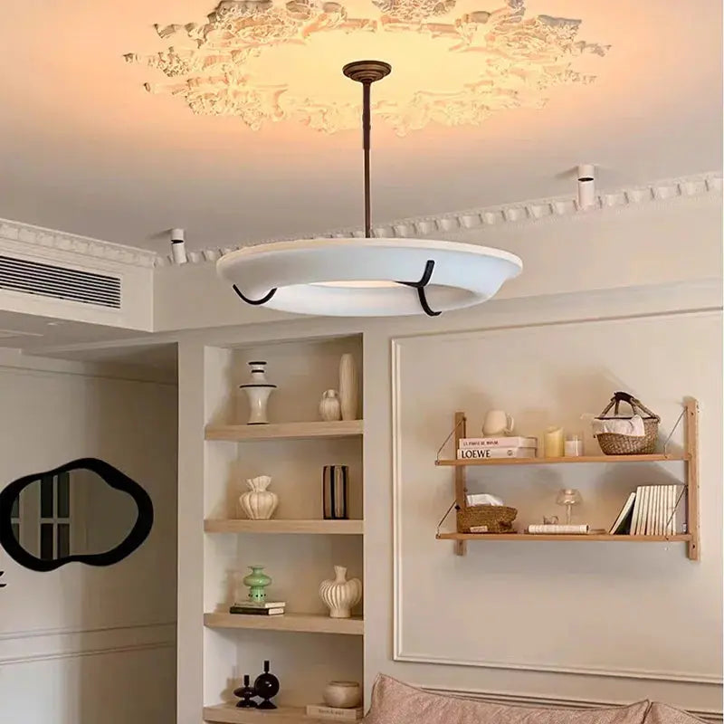 American Retro Alabaster Ring Chandelier