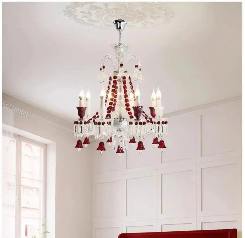 Modern Crystal Clear Red Color Chandelier ChandeliersLife®
