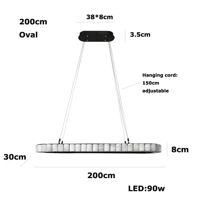 Modern Minimalist Designer Alabaster Chandelier ChandeliersLife®