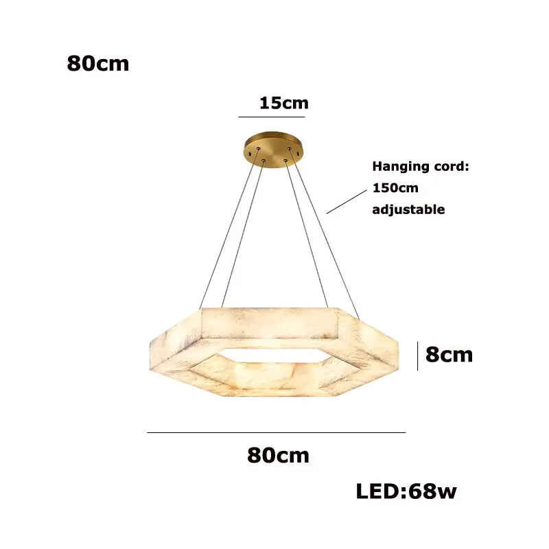 Hexagonal Alabaster Round Chandelier ChandeliersLife®
