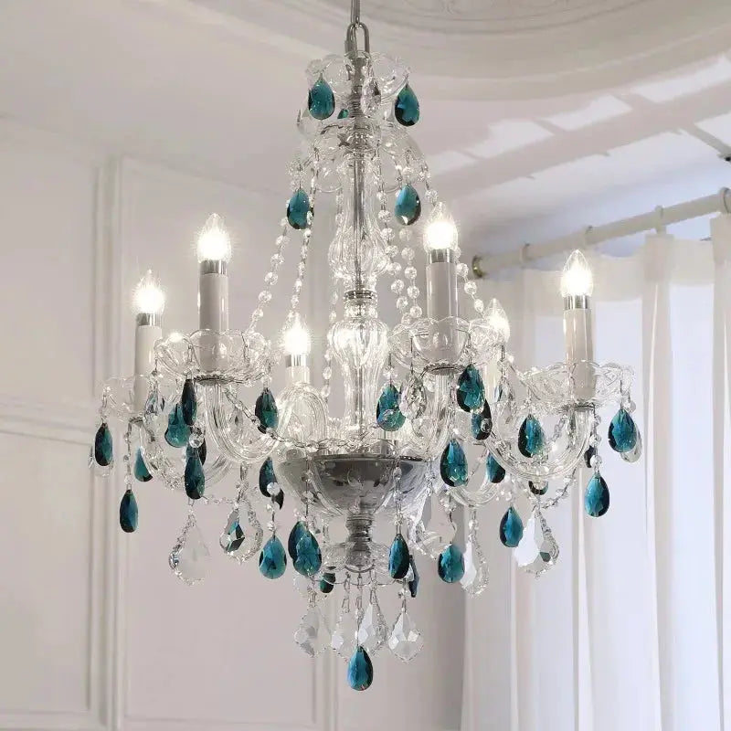 French Blue Crystal Chandelier ChandeliersLife®