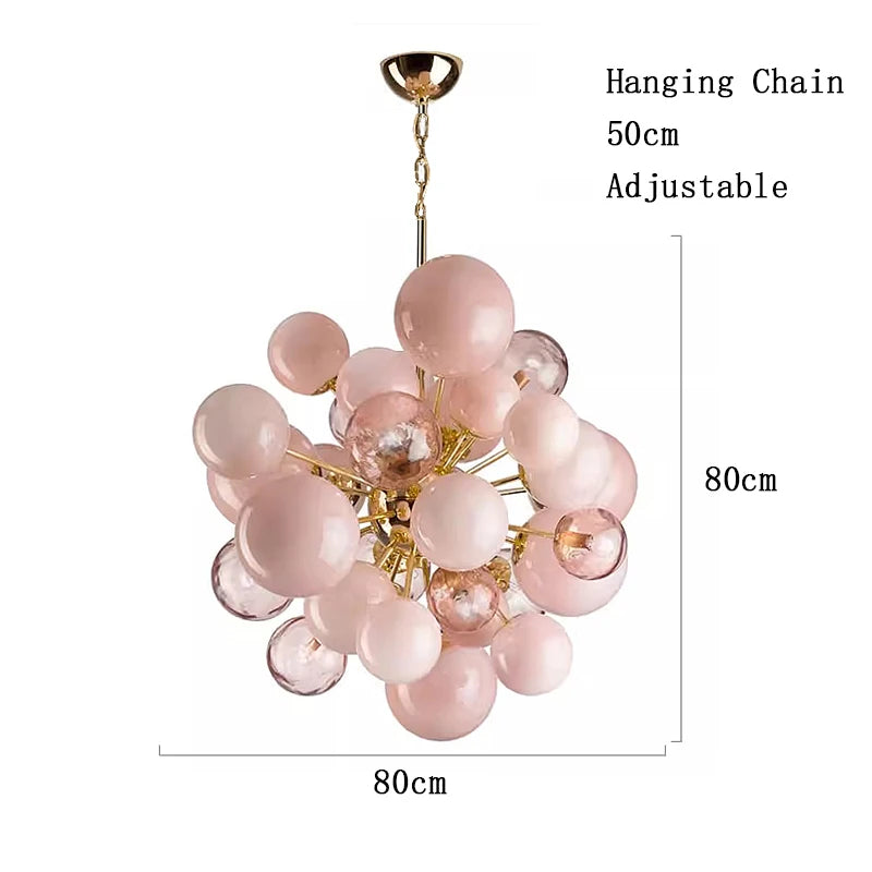 Bolla Modern Coloured Glass Bubble chandelier, product gallery image 8 of 9