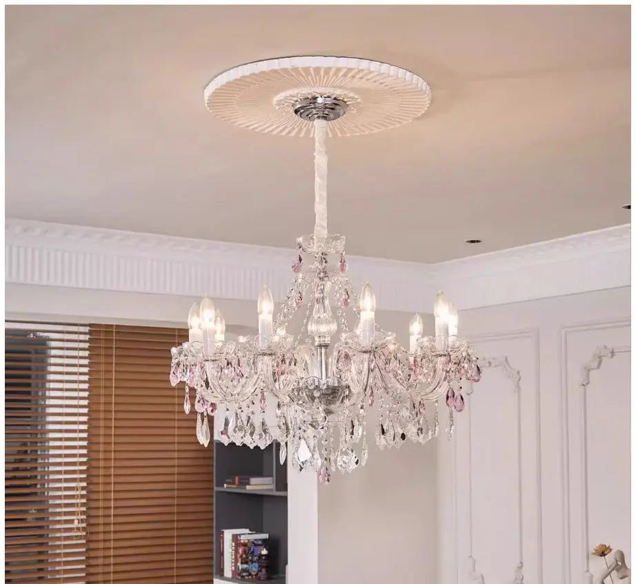 Pink Crystal Chandelier