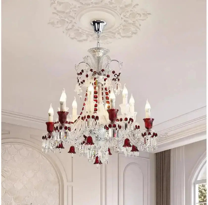 Modern Crystal Clear Red Color Chandelier ChandeliersLife®