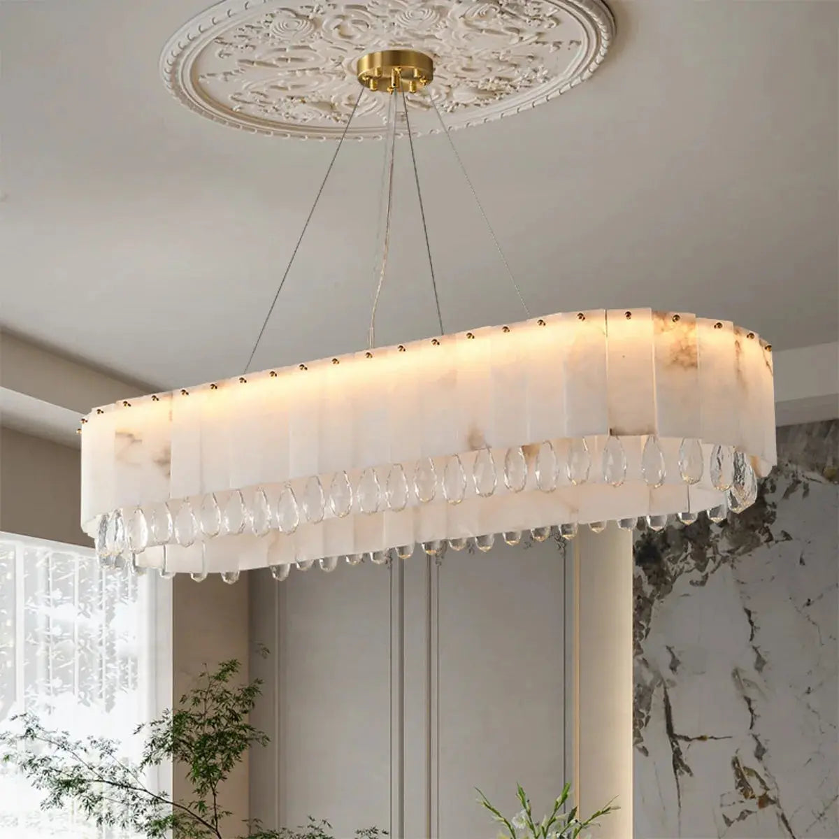 Villa Lobby Dining Living Room Alabaster Hanging Lamp ChandeliersLife®