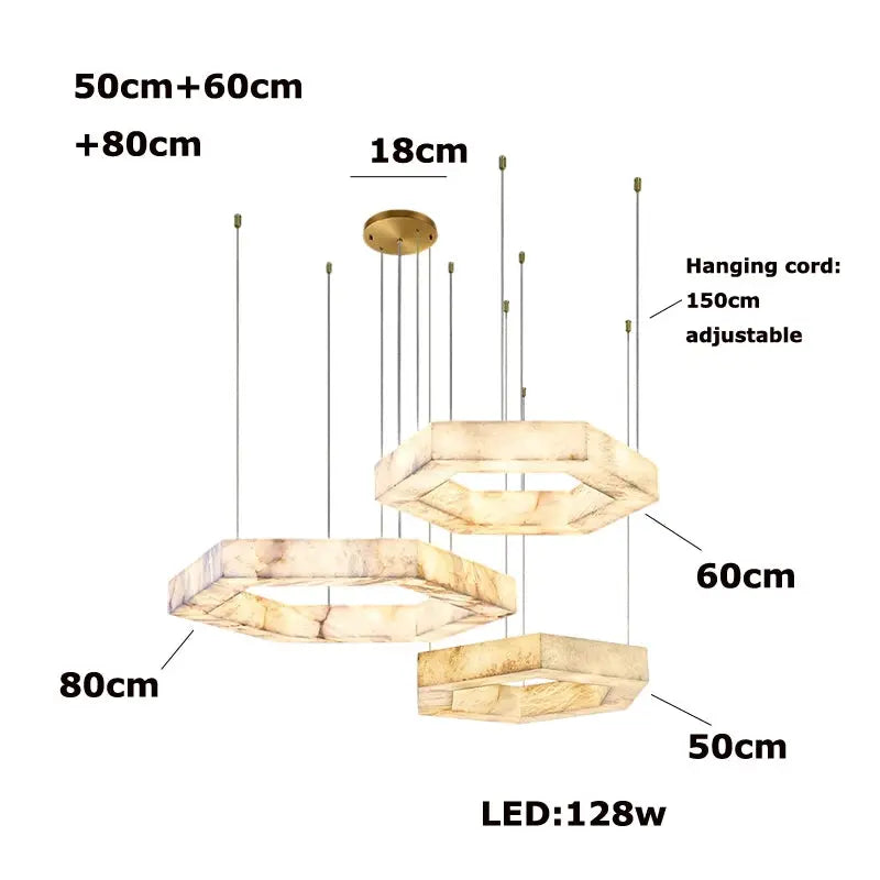 Hexagonal Alabaster Round Chandelier ChandeliersLife®