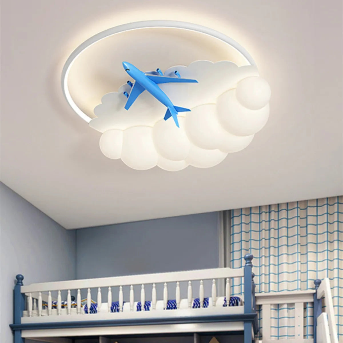 Nimbus Cloud Airplane LED Kids Room Ceiling Light – alternate product view 2