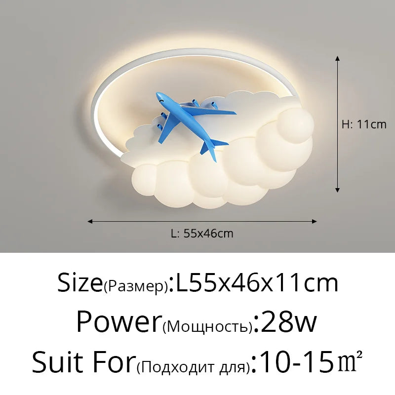 Nimbus Cloud Airplane LED Kids Room Ceiling Light – alternate product view 12