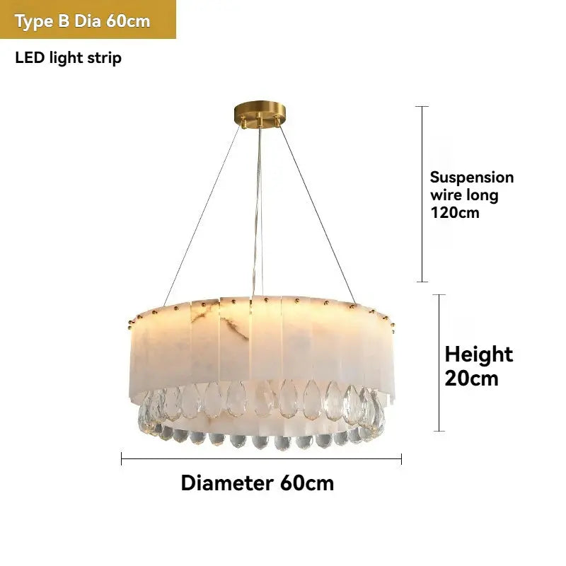 Villa Lobby Dining Living Room Alabaster Hanging Lamp ChandeliersLife®