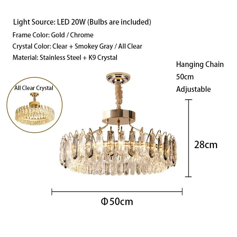 Crystal Modern Gold Lustres ChandeliersLife®