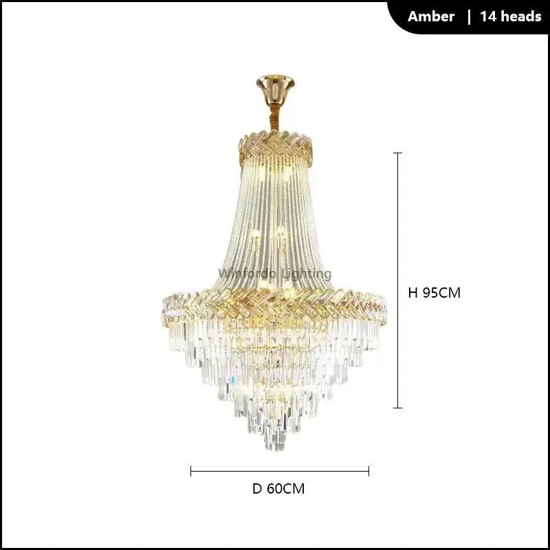2025 Luxury Duplex Villa Crystal Chandelier ChandeliersLife®