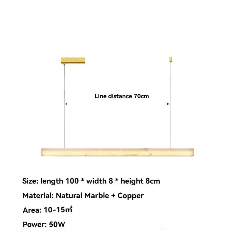 Natural Marble Alabaster Linear Chandelier ChandeliersLife®