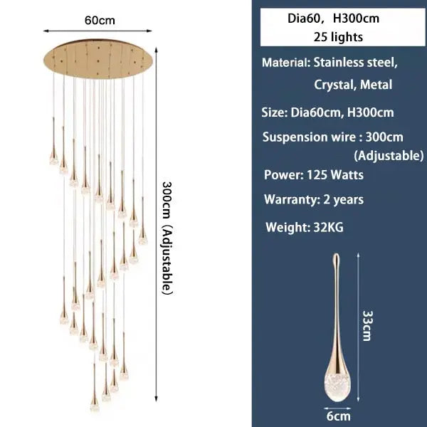 Luxury Long Hanging Staircase Chandelier ChandeliersLife®