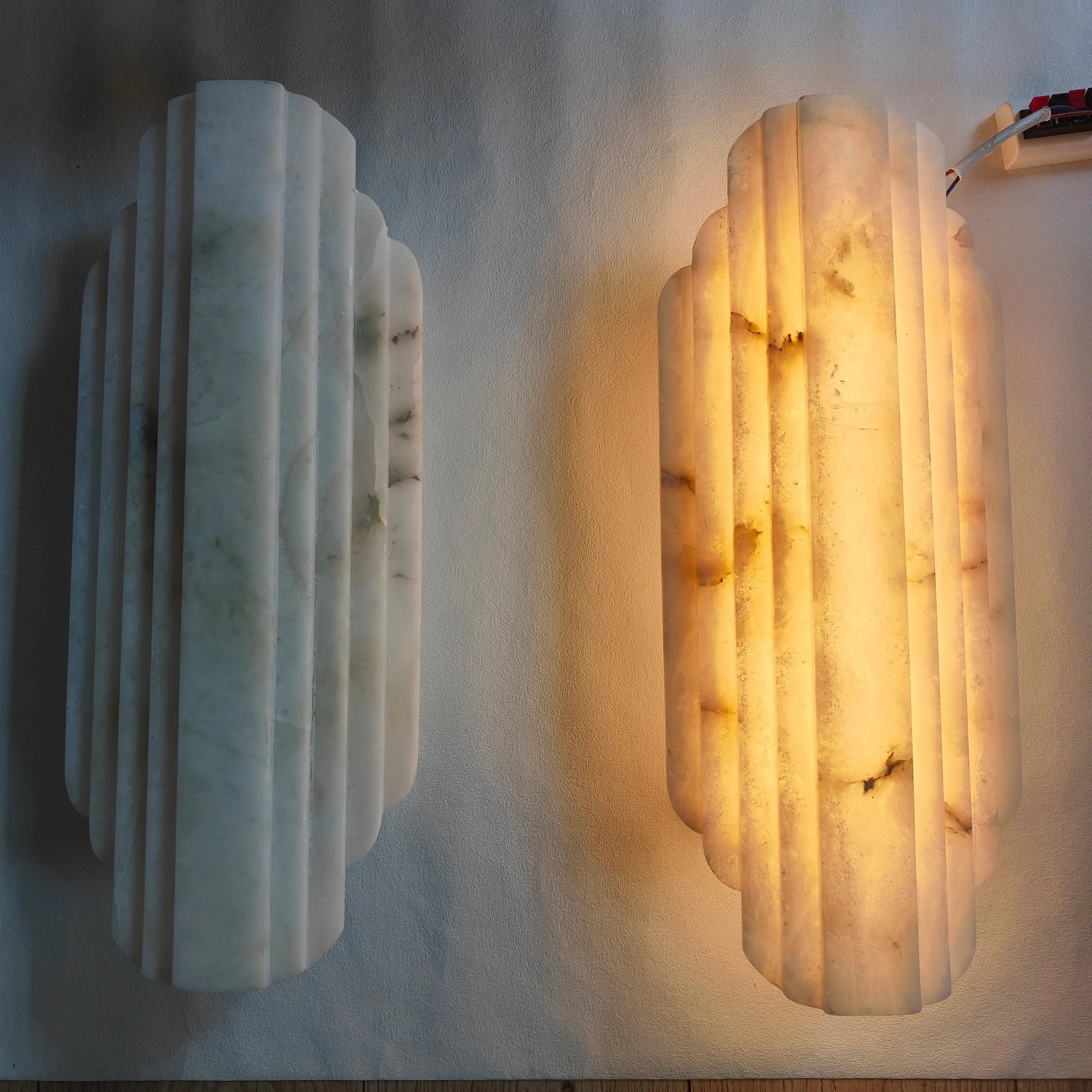 Avelisse Natural Marble Bedside Wall Lamp