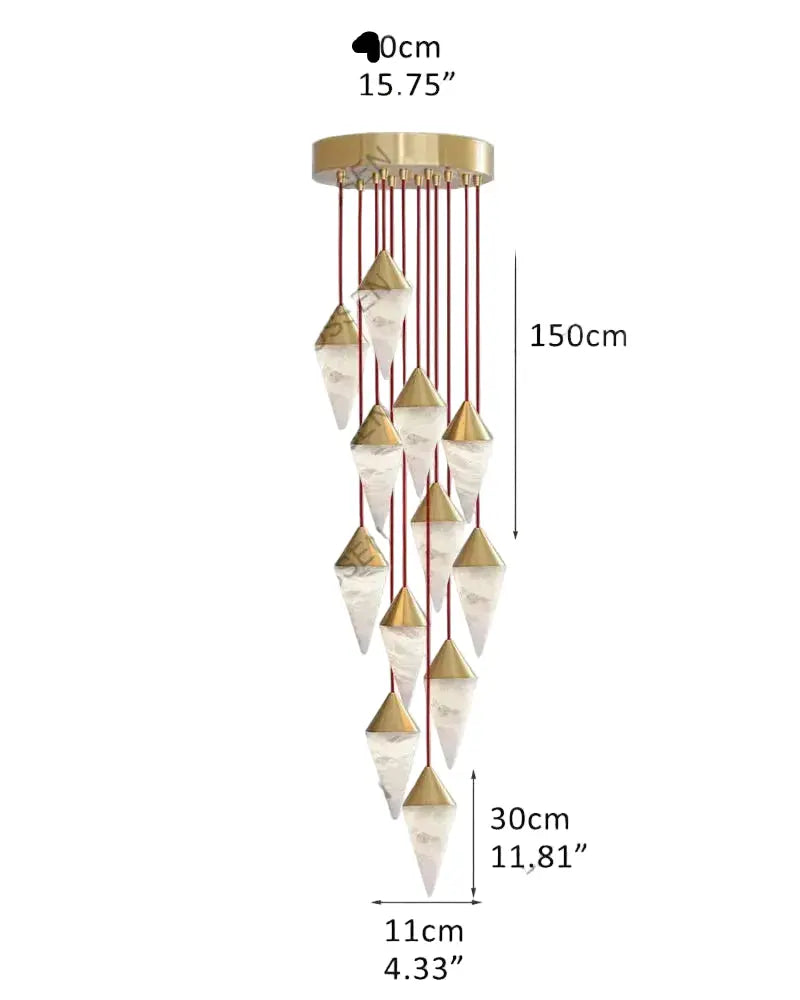Modern Alabaster Cone Cluster Chandelier ChandeliersLife®