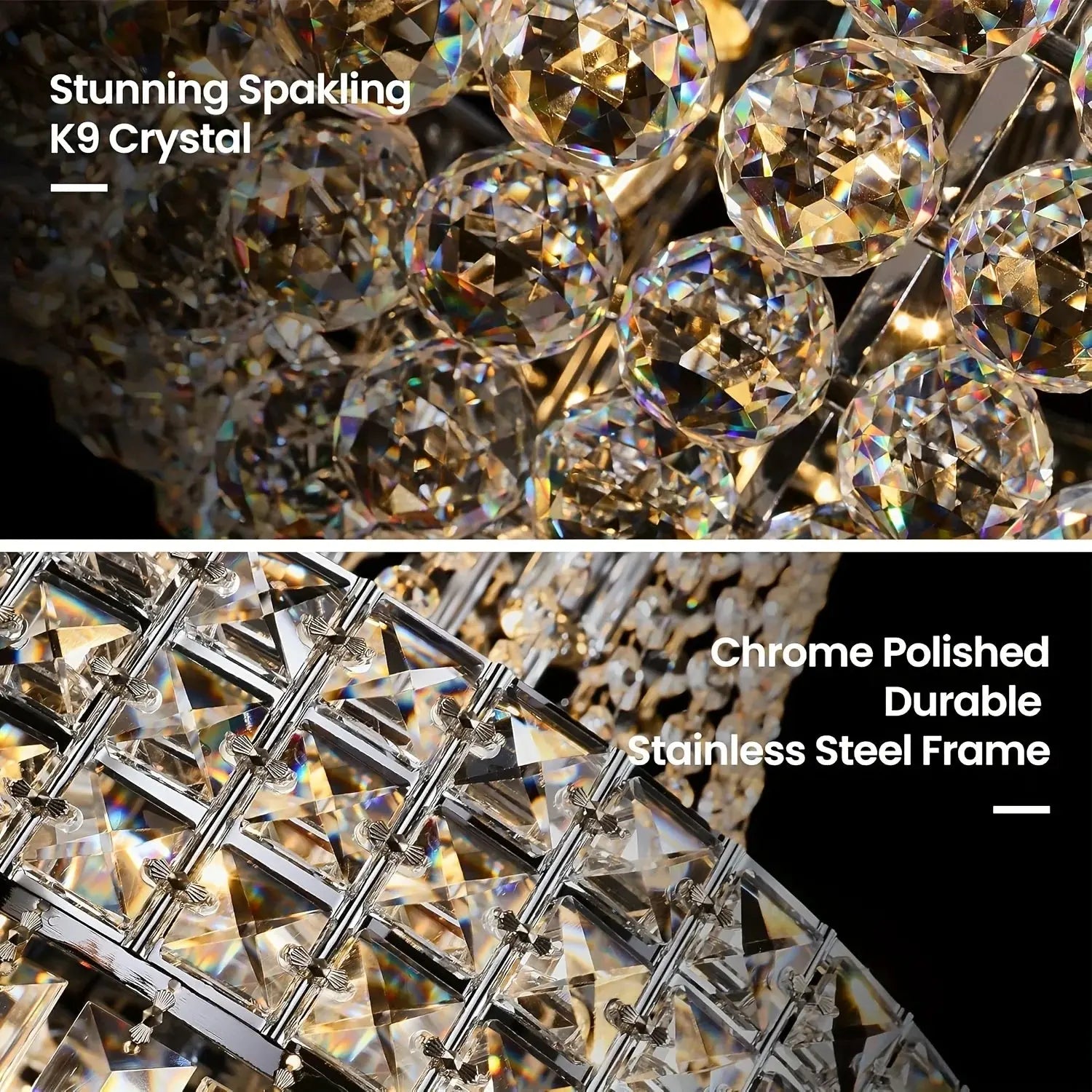 Modern Round Crystal Ceiling Light Fixture ChandeliersLife®