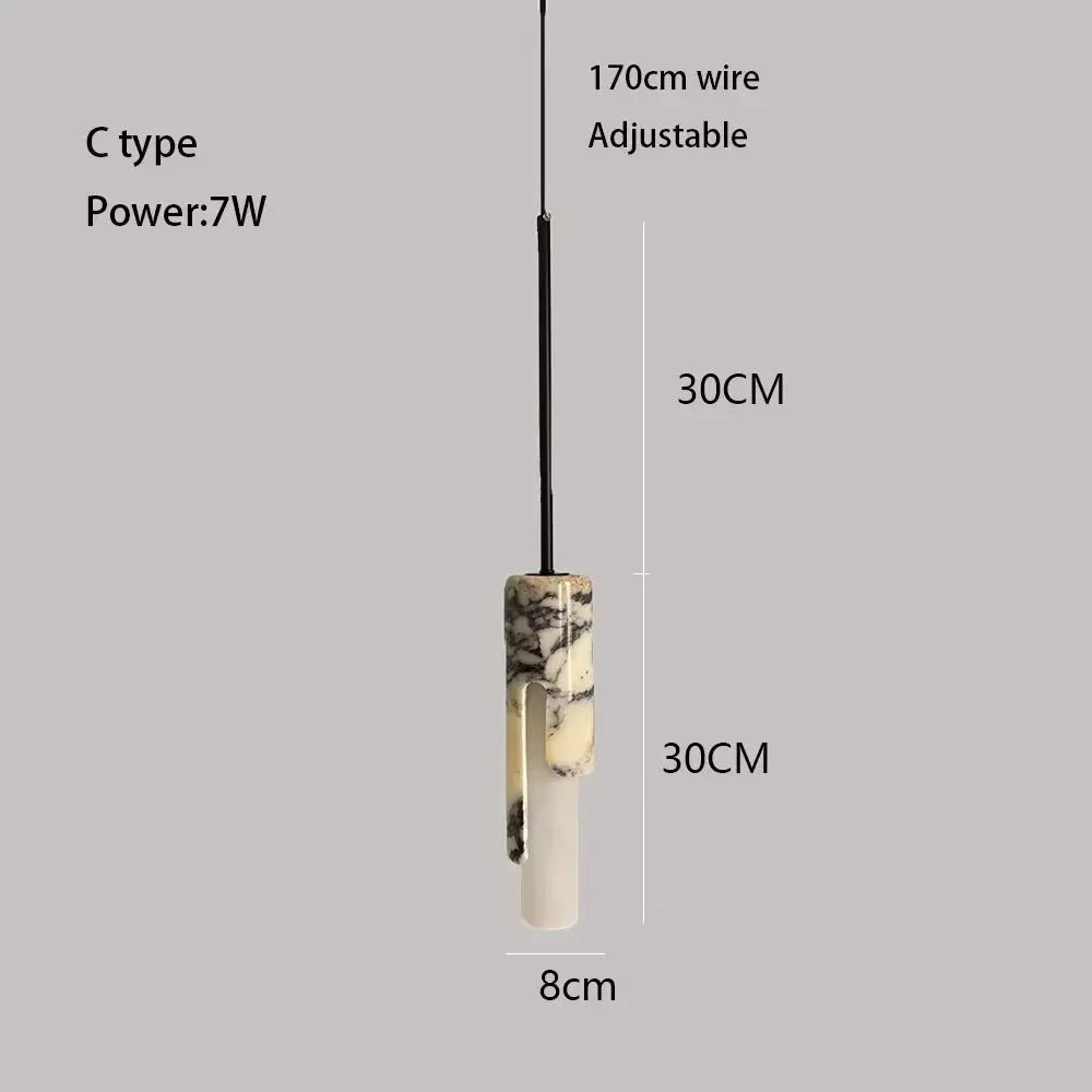 Luxury Black Marble Hanging Lamp