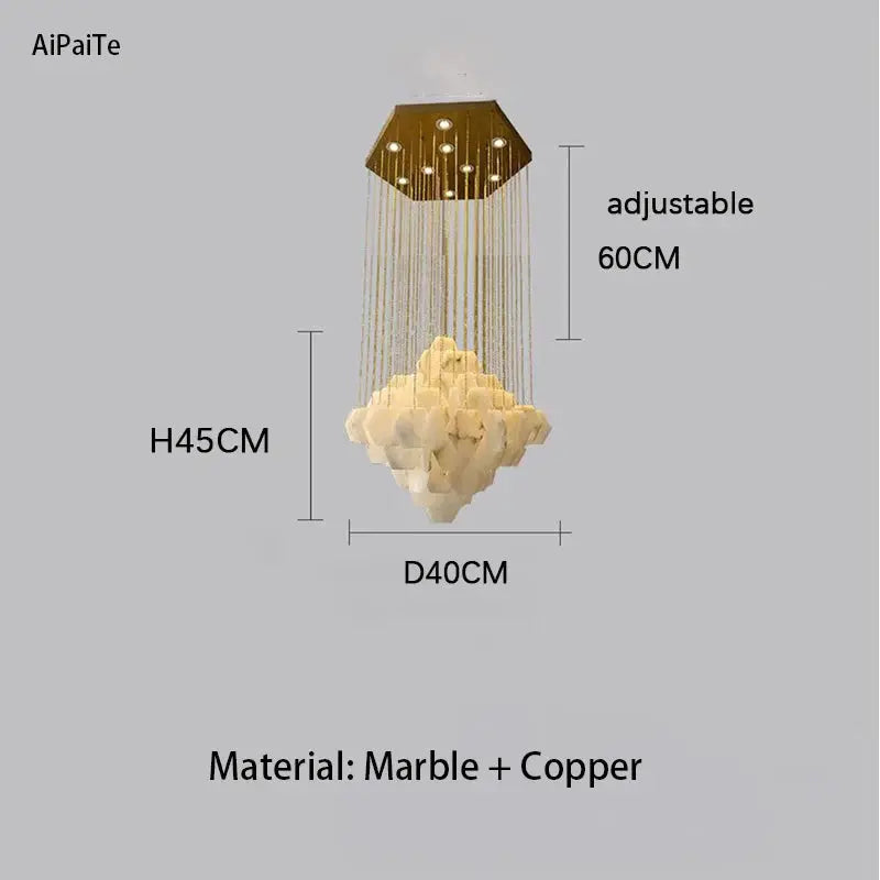 Nordic Retro Square Snowflake gypsum LED chandelier Hardware ceiling lustre Creative restaurant design decorative Dimmable ChandeliersLife®