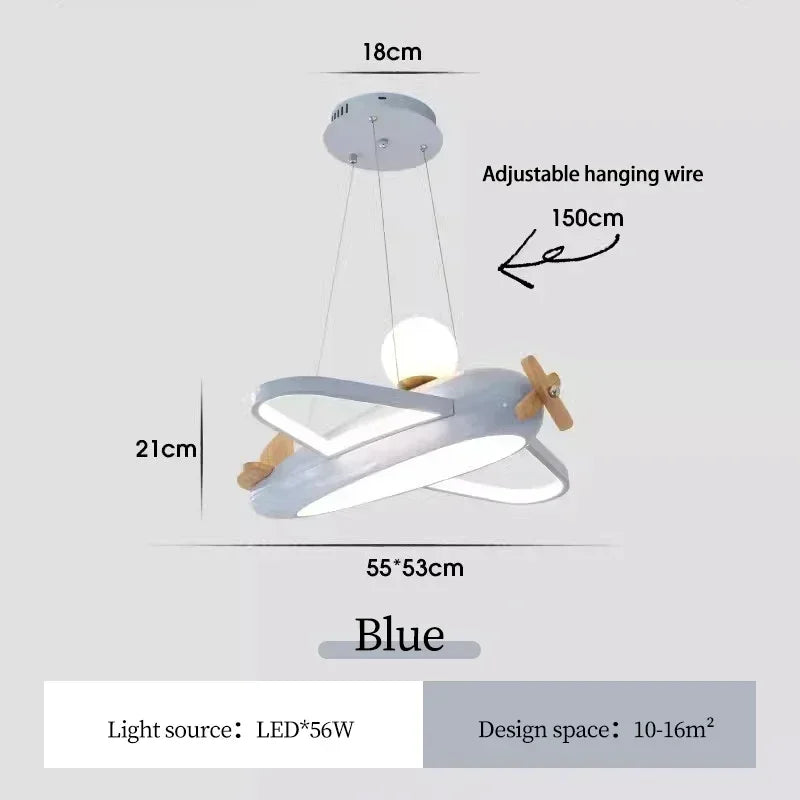 AeroWood Solid Wood Airplane Kids Room Chandelier – alternate product view 10