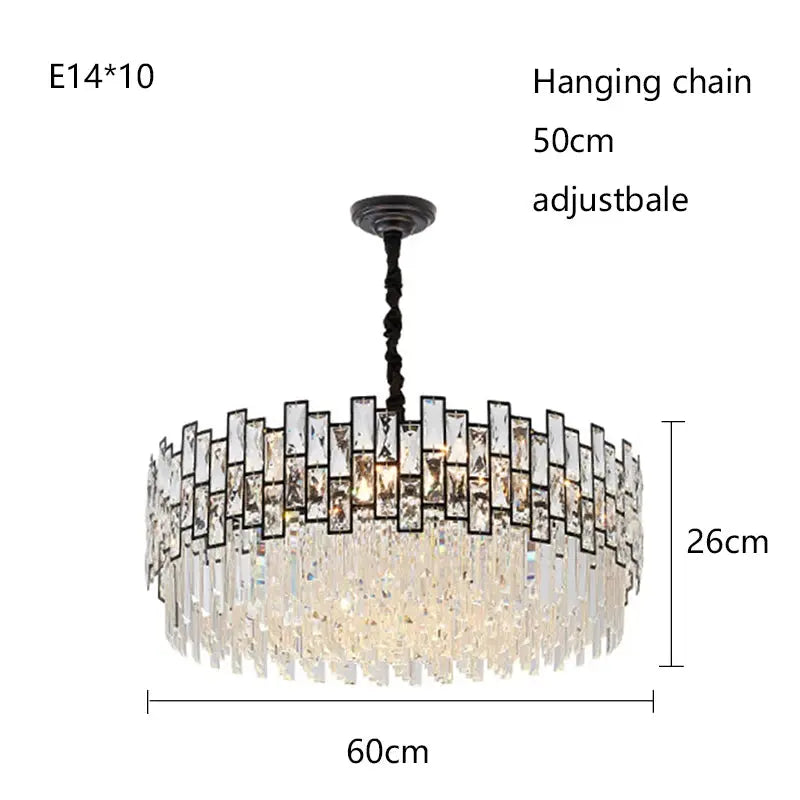 Postmodern Luxury Chandelier Suspend LED Lighting Fixtures Gold Black Crystal Round Oval Hanging Lamp For Living Room Decoration ChandeliersLife®