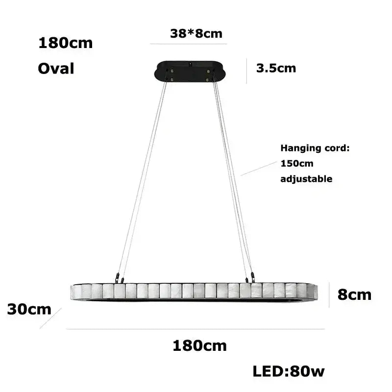 Modern Minimalist Designer Alabaster Chandelier ChandeliersLife®