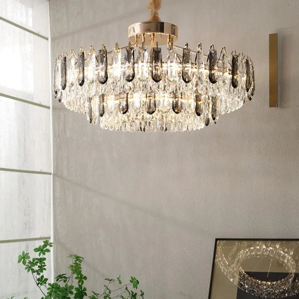 Crystal Modern Gold Straight Lustre ChandeliersLife®