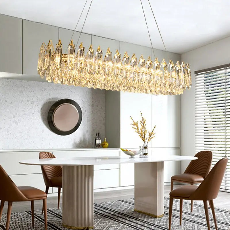 Crystal Modern Gold Straight Lustre ChandeliersLife®