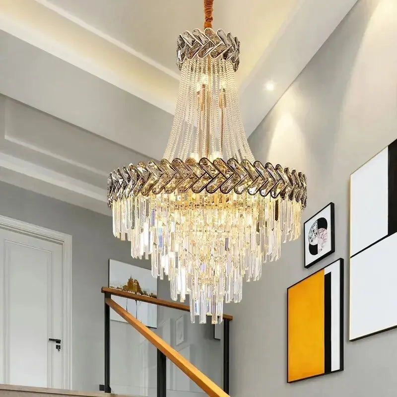 2025 Luxury Duplex Villa Crystal Chandelier ChandeliersLife®