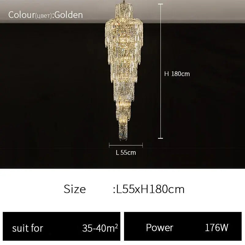 Rotating Staircase Crystal Chandelier ChandeliersLife®