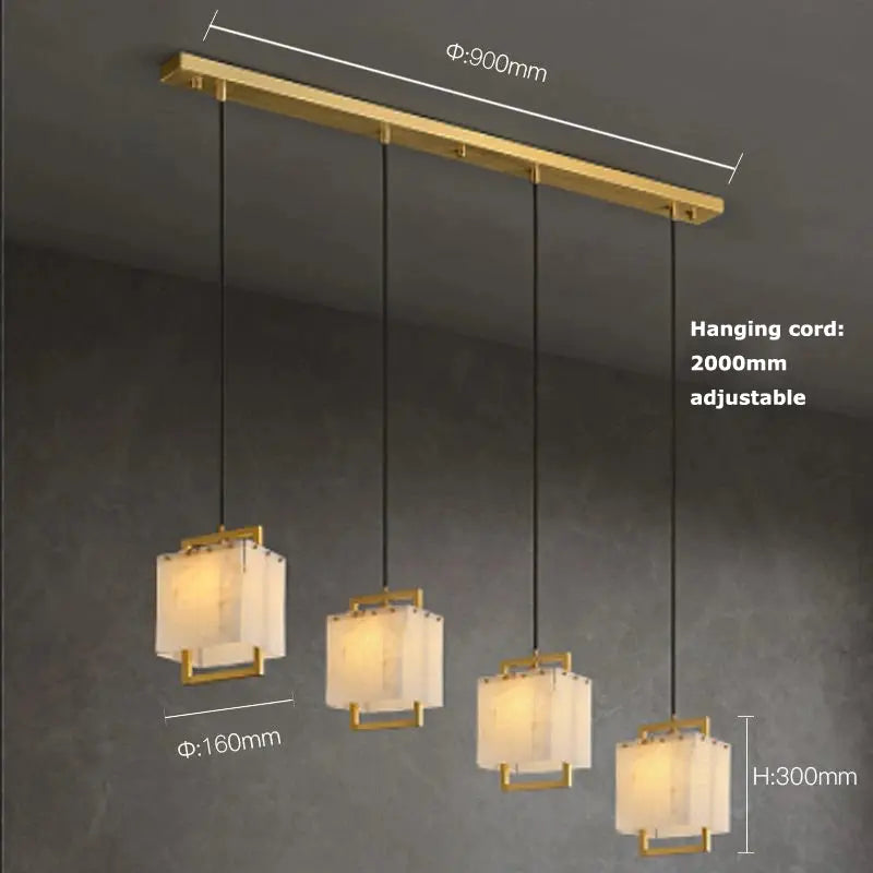 Modern Marble Chandelier Rectangle Pendant ChandeliersLife®