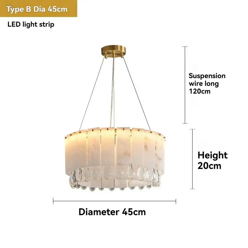 Villa Lobby Dining Living Room Alabaster Hanging Lamp ChandeliersLife®