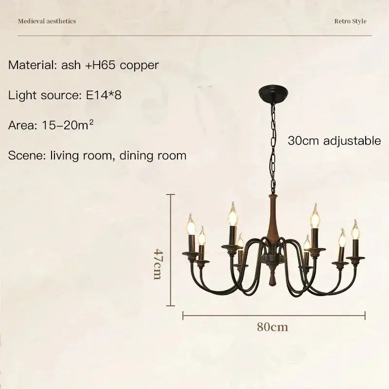 Nordic Retro Solid Wood Chandeliers ChandeliersLife®