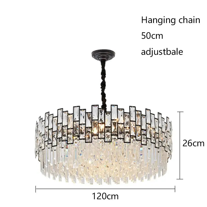 Postmodern Luxury Chandelier Suspend LED Lighting Fixtures Gold Black Crystal Round Oval Hanging Lamp For Living Room Decoration ChandeliersLife®